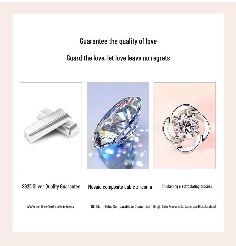 S925 Silver Snowflake Earrings Set: Elegant Week-Long Gift for Girlfriend