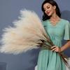 5pcs 42cm Artificial Pampas Grass Simulation Feather Wedding Props, Reed Hair Boho Home Decoration
