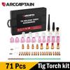 ARCCAPTAIN WP-17/18/26 TIG Welding Torch Accessories kit 49/71Pcs Nozzle Collets Body Stubby Gas Lens Glass Cup consumables Kit