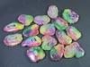 AAA окрашенный солнечный друзовый кварцевый срез кабошон россыпью драгоценный камень 16 шт. лот 28-33 мм RQ-2758