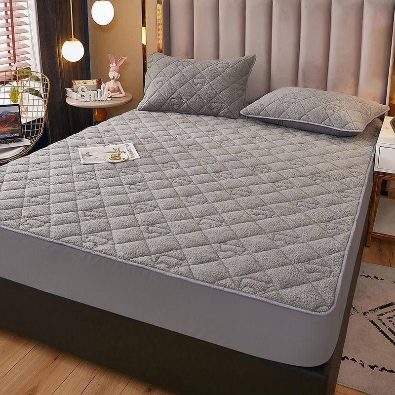 3 шт./компл. бархатное покрывало из ягненка, толстый стеганый коралловый бархатный чехол для матраса