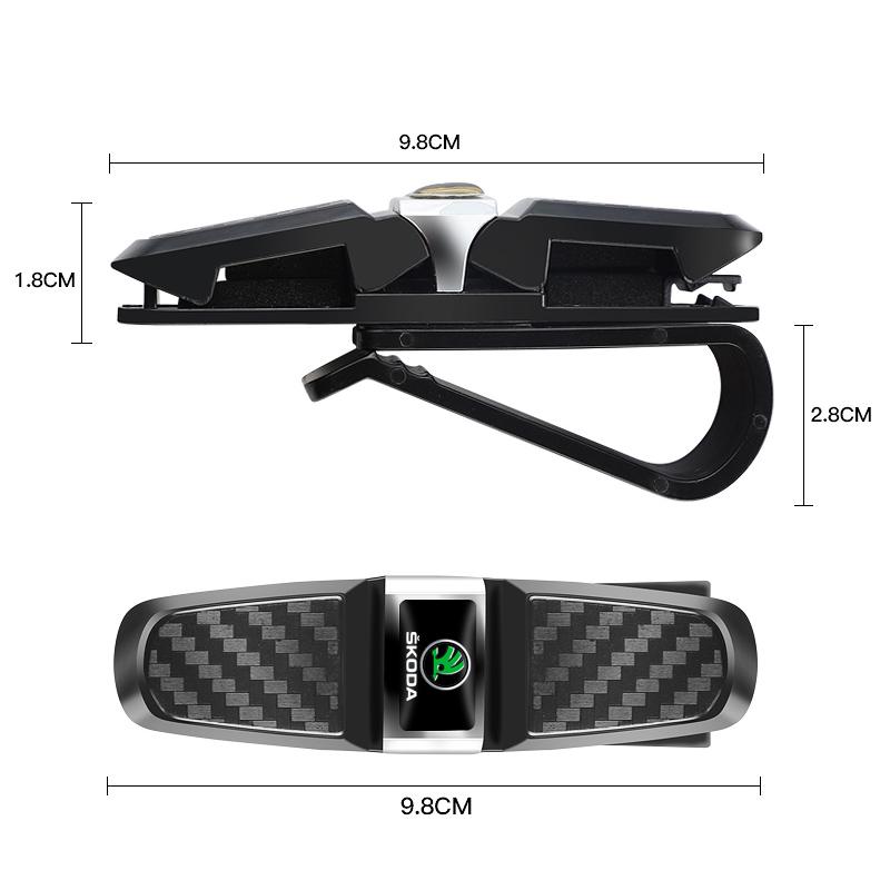 GTMZ9 Universal Car Sun Visor Glasses Fastener Clip Holder For Sunglasses Eyeglasses Ticket Card Multifunction Skoda Car Interior