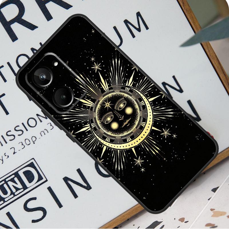 Цветы Солнце Луна Для Realme 12 Pro Plus 9 10 11 GT5 C51 C31 C67 C55 C53 C35 C33 C30 C21Y C25s GT Neo 6 Чехол