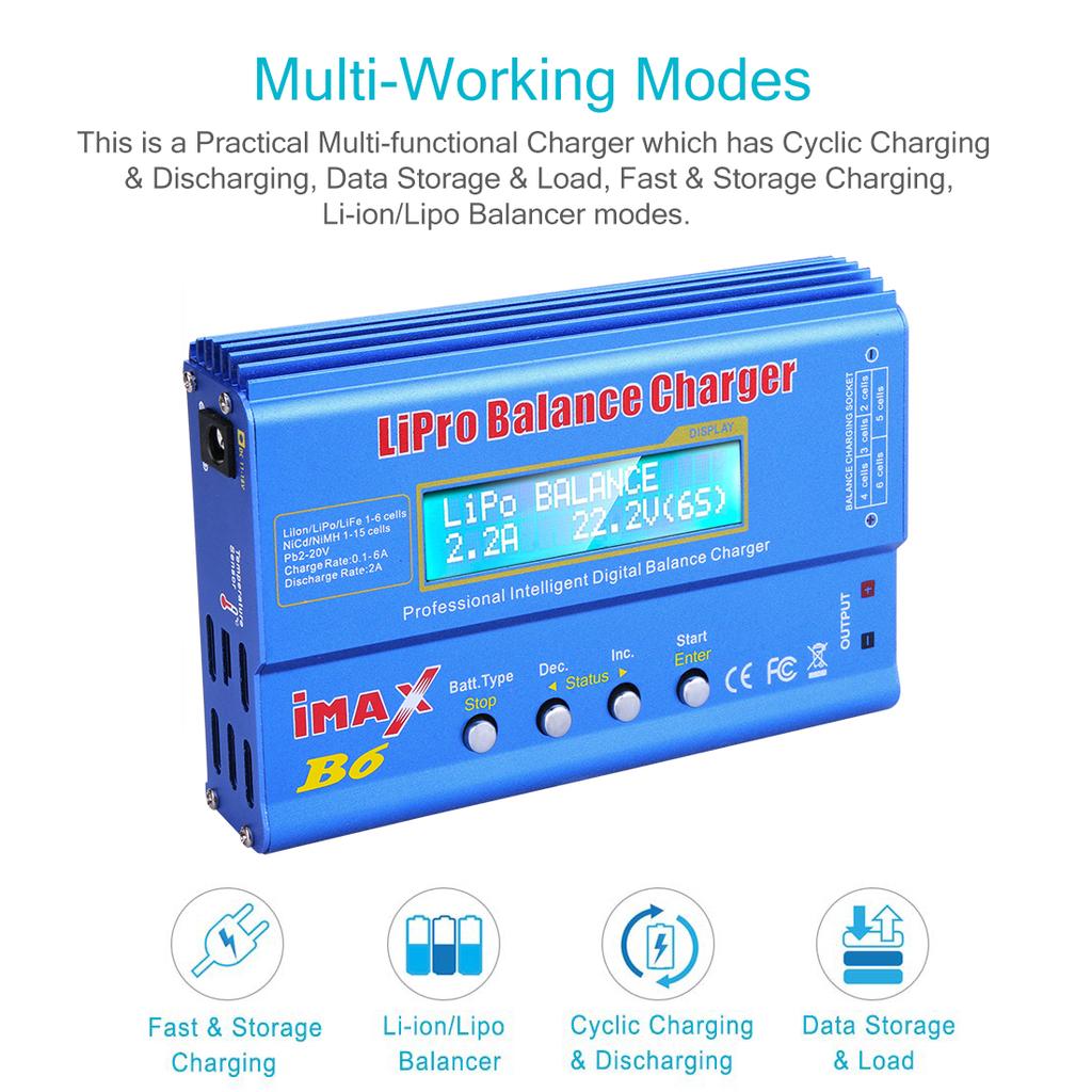 IMAX B6 80 Вт зарядное устройство для аккумуляторов Lipo NiMh Li-ion Ni-Cd цифровое RC Lipo зарядное устройство + адаптер 15 В 6 А балансировочное зарядное устройство разрядник