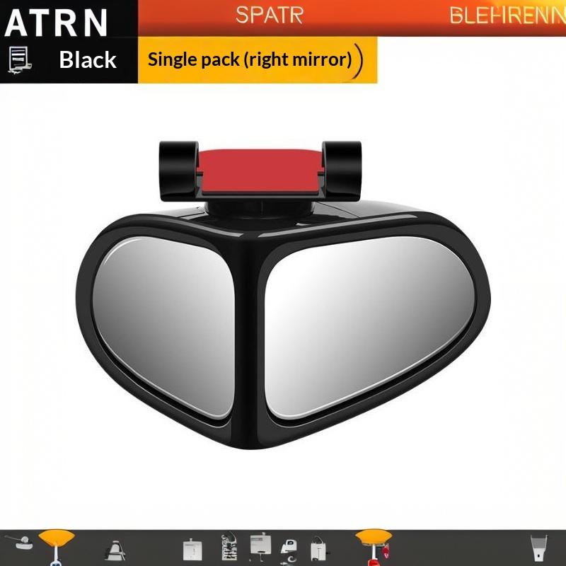Car Blind Spot Mirror 360 Rotatable Wide Angle Anti-Scratch for Front Rear Wheel Reverse Parking Auto Use