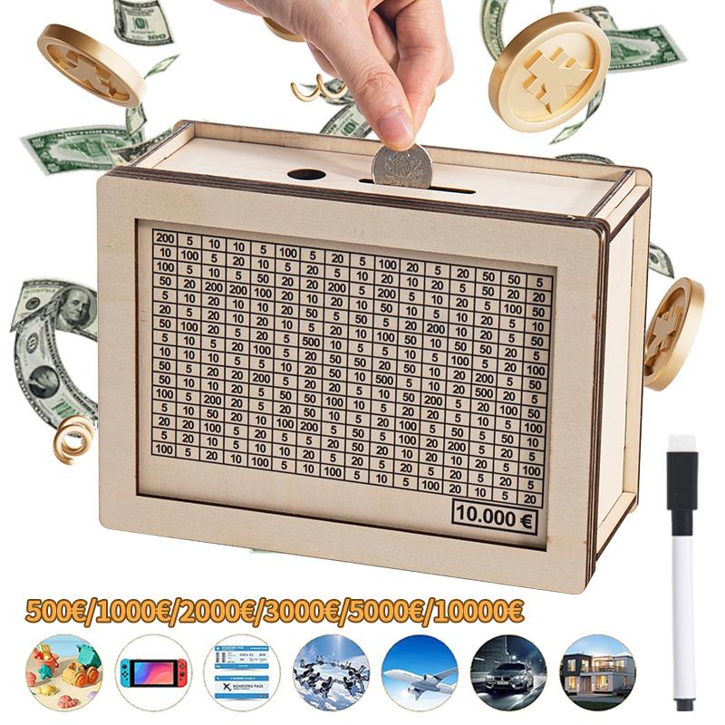 Деревянная копилка 1000/2000/3000/5000/10000 евро Копилка со счетчиком кассовые ящики сберегательные цели и коробки с числами