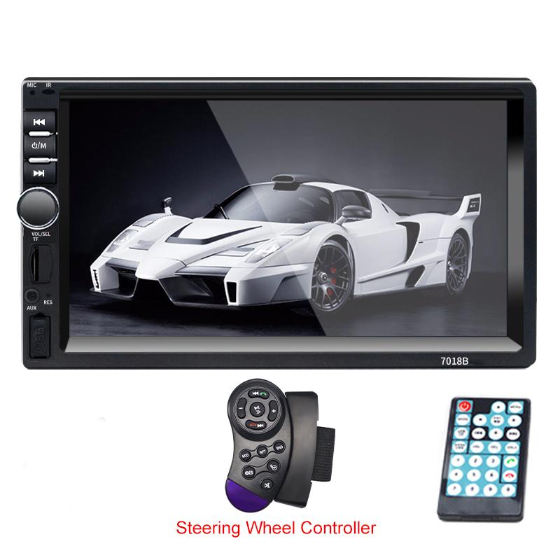 Автомобильный радиоприемник 1/2 Din Bluetooth HD 7 "Сенсорный экран Стерео 12 В Мультимедиа FM ISO Питание Aux Вход Bluetooth USB Зеркальная связь с камерой/без камеры