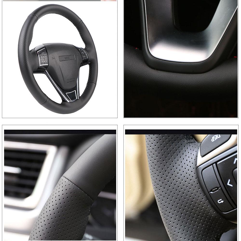 Customized Original DIY Car Steering Wheel Cover For Honda Civic Old Civic 2006-2011Black Leather Braid For Steering