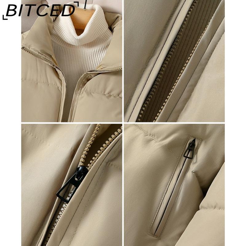 BITCED Women's Short-Length Winter Puffer Jacket - Thickened, Wide-Cut, Elegant Style Cotton Coat