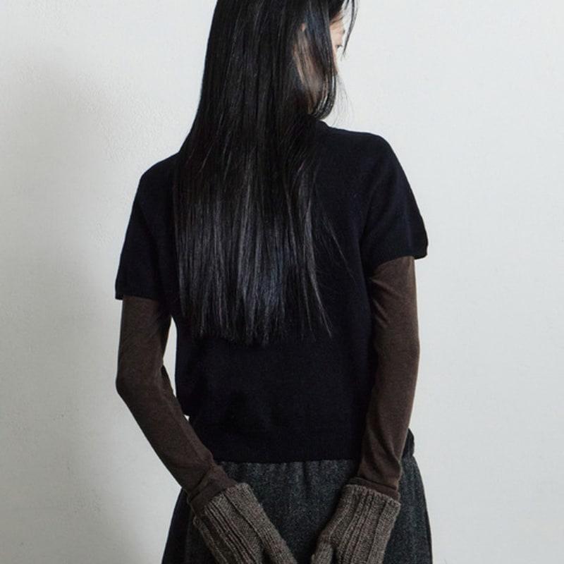 Монохромные перчатки-листья ручной работы (коричневый)