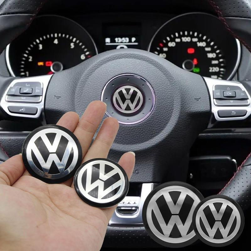 For Volkswagen For Volkswagen VW Golf Polo Passat GTI R Line R32 Jetta MK4 Car Steering Wheel Center Emblem Badge Stickers Interior Accessories zs0