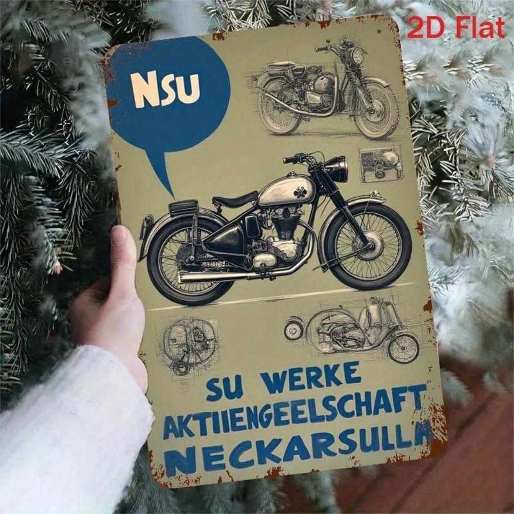 Ретро Жестяная Вывеска Мотоцикл Декор Мужской Комнаты Гаража 20x30 см Металлический Постер