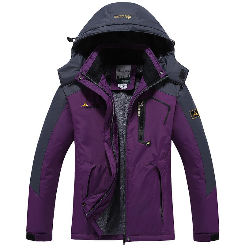 Wish Outdoor Jacket Men's Large Size Plus Velvet Mountaineering Jacket Windproof Jacket warm Thicked Cotton Jacket for Men