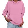 Women's Loose Long Sleeved Solid Color Casual Fleece Pullover Hooded Sweatshirt