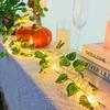 Cross-Border Green Watermelon Leaf LED Copper Wire String Lights for Turtle Green Rattan Decoration