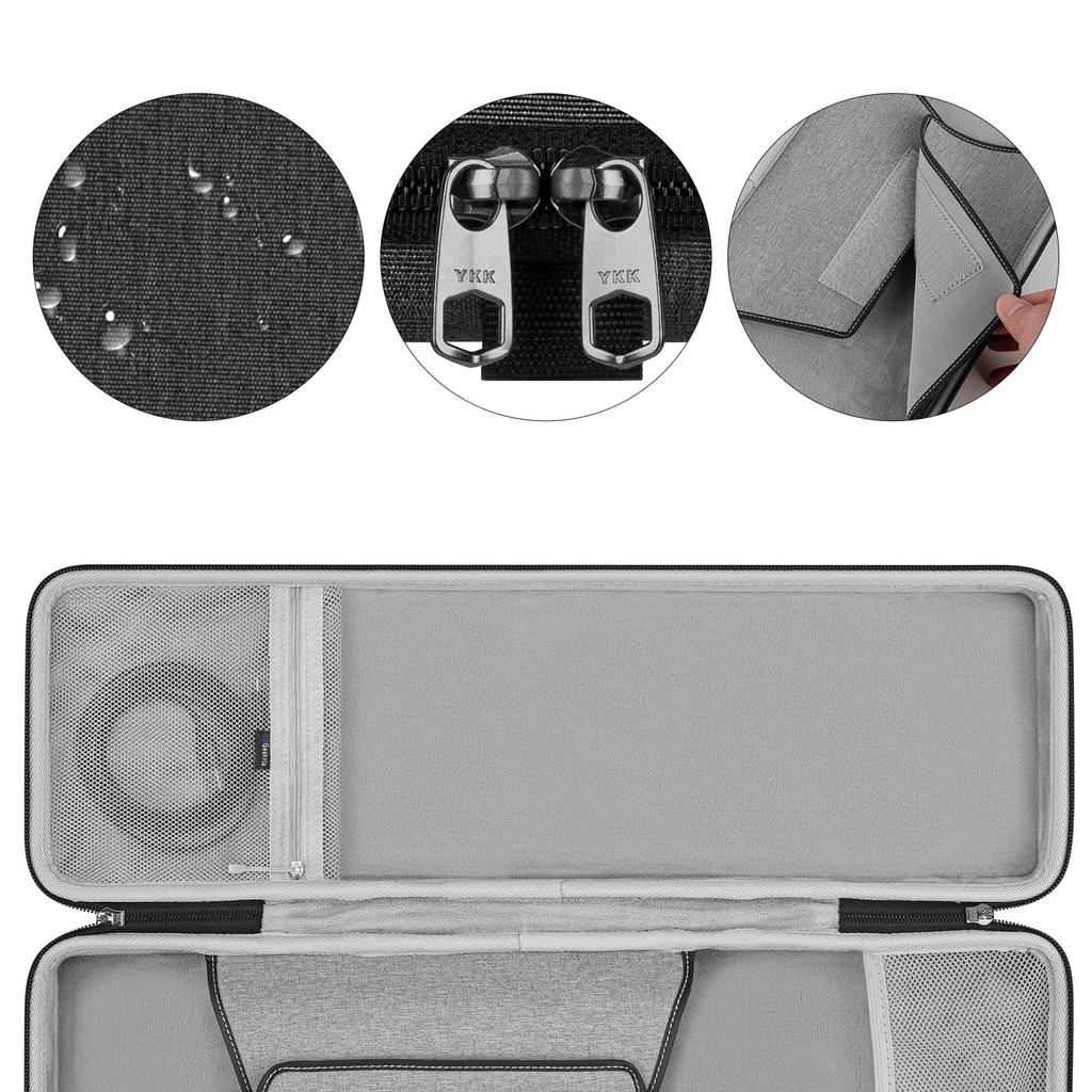 Geekria Keyboard Mouse Case Compact 68 Keys Wireless Mechanical Gaming Keyboard Storage Case Fits Keychron K6 Bluetooth Nuphy Halo65 + 65% 5.1