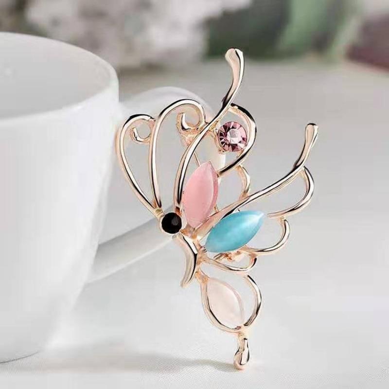 Brooch High-End Sense Niche High-End Women'S Silk Scarf Buckle Alloy Corsage Small Fragrant Wind Pearl Rhinestone High-End