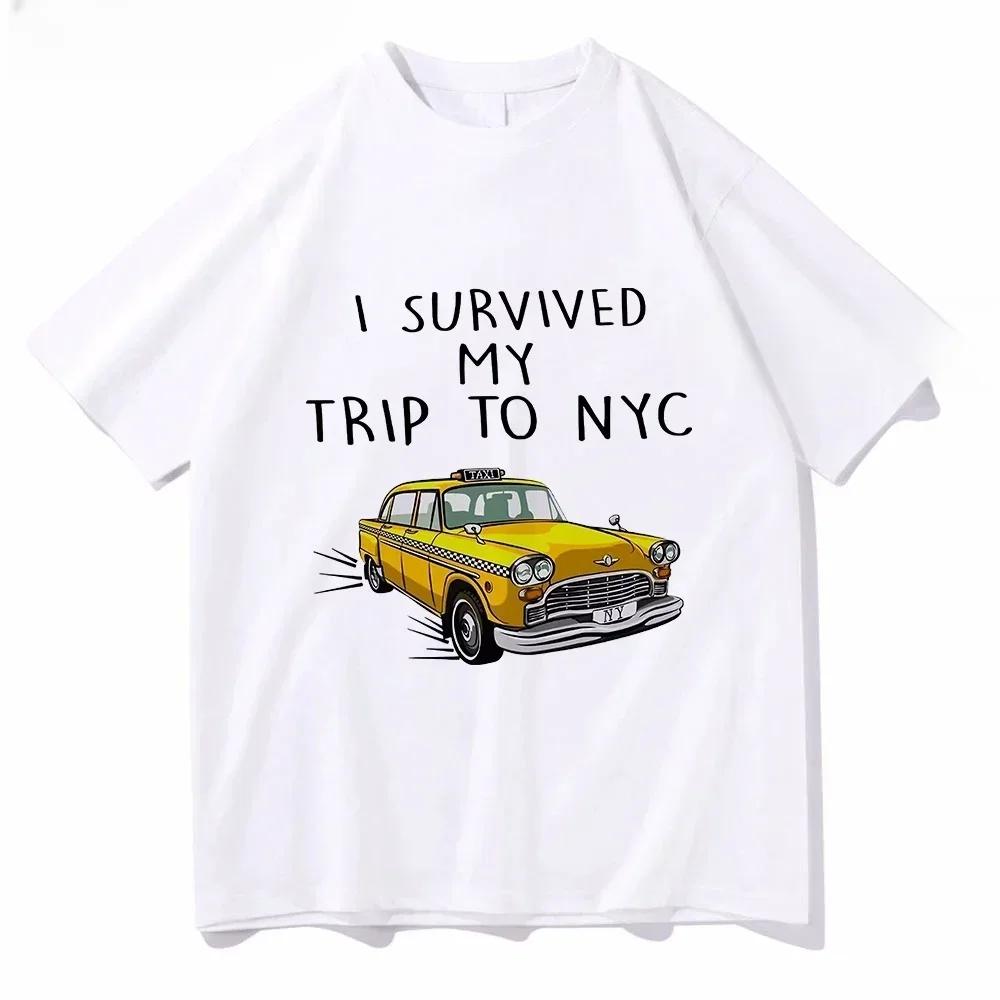 Мужская футболка Tom Same Style I Survived My Trip To NYC с принтом, повседневная хлопковая футболка, унисекс, модная футболка Telekinesis