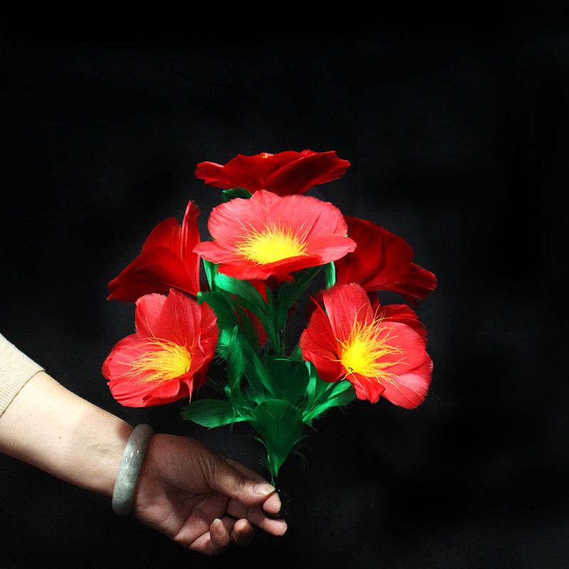 Рукав-цветок Карате Реквизит: Шелковый шарф превращается в цветы из перьев в виде солнечного взрыва (Версия 6)