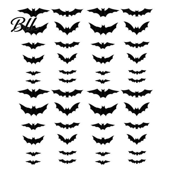 Realistic 3D Bat Ornaments 48Pcs Halloween Bats Wall Decor, LED Light Up Bats, 12 Lights with Remote, Adhesive Stickers 6 Sizes for Indoor Window Door