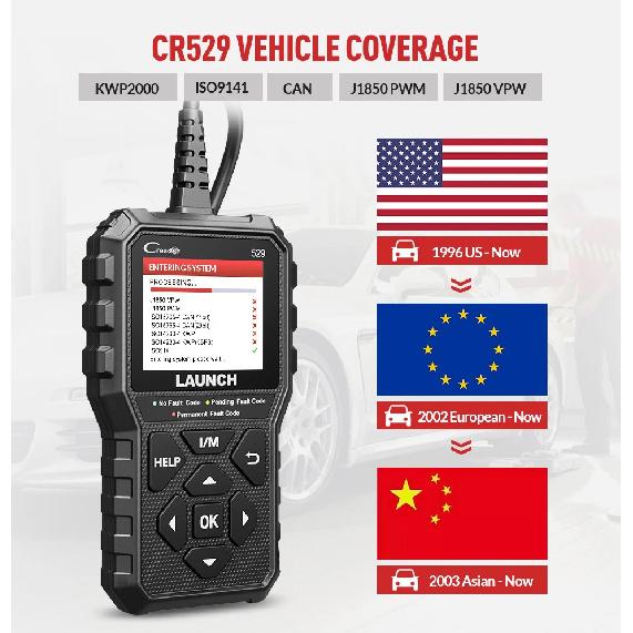 Launch Creader 529 CR529 Automotive OBDII Scanner Car Diagnostic Tools Engine Check OBDII Scan Tools Launch Obd2 Scanner X431