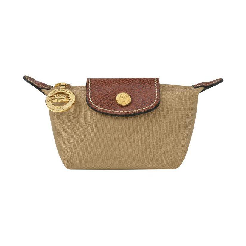 Longchamp Кошелек для мелочи Le Pliage из канваса с кожаной отделкой, на кнопке и молнии, женский, коричневый 30016089526