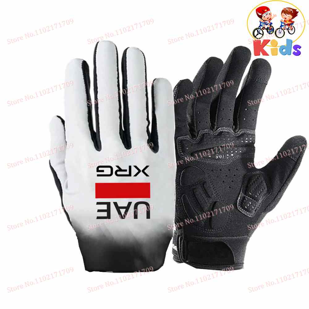 Kids 2025 UAE Team Cycling Gloves Half Finger Chiidren's Road Bike Gloves Running Fitness Gym Riding Bicycle Gloves MTB Mittens