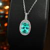 Sparkling Paraiba Laboratory Cultivates Diamonds S925 Silver Collarbone Necklace, Women's High-end Pendant Jewelry Gift