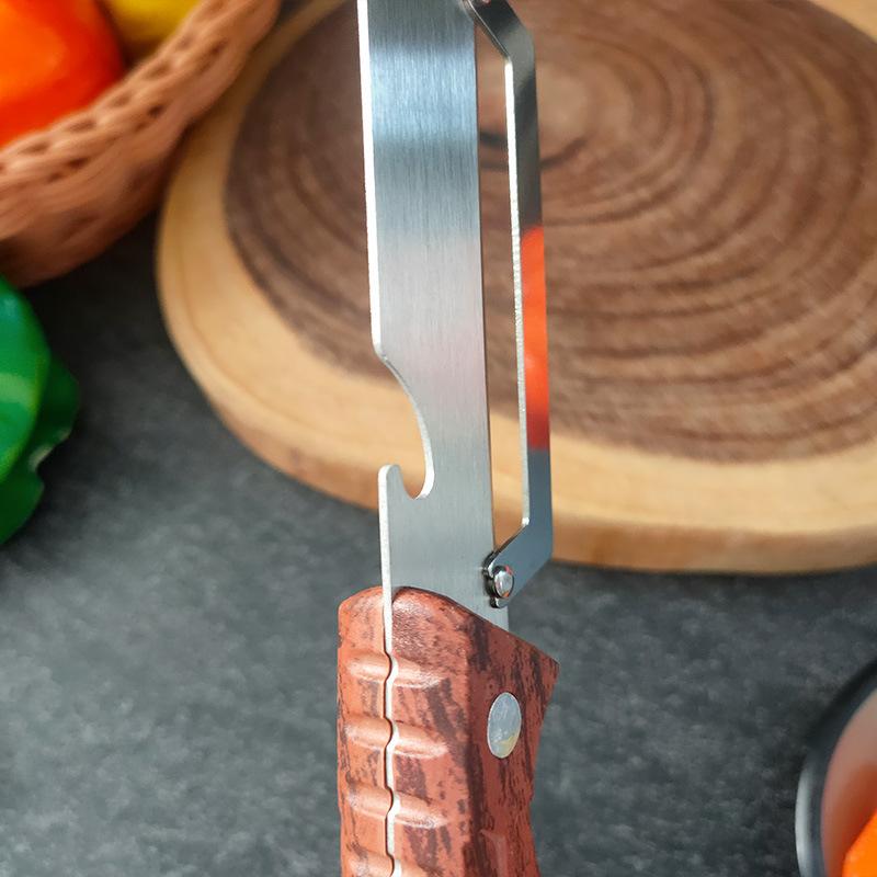 Премиальная многофункциональная овощечистка для кухни, прочная картофелечистка из нержавеющей стали с эргономичной деревянной ручкой