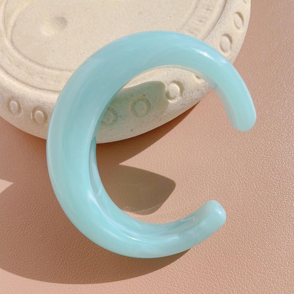 Solid Color Cuff Wide Bracelet Transparent Retro Hand Ring Unique Acrylic Open Bangle Gift