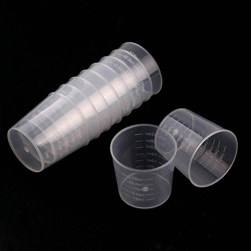 100Pcs Disposable Epoxy Resin Mixing Cups Clear Plastic Measuring Tool 30ML
