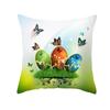Easter Decorative Pillowcase Cartoon Bunny Egg Print Peach Skin Pillowcase Sofa Cushion Cover Bedroom Room Home Decoration