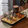 Китайский стеклянный чайный набор YIHUTEA с подставкой из сосны