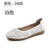 GKTINOO White Genuine Leather Ladies Breathable Summer Shoes Women Flats Slip-On Loafers Round Toe Soft Flat Shoes Casual