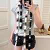 Корейский вязаный полосатый узкий шарф штабелируемый для ношения теплый шейный платок в полоску DIY мягкий платок-бандана женский