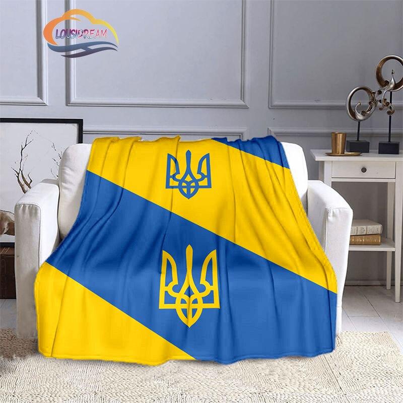 Модное одеяло с золотым логотипом футбольной команды Украины для взрослых и детей, теплое одеяло с 3D принтом, подарочное одеяло для любителей спорта