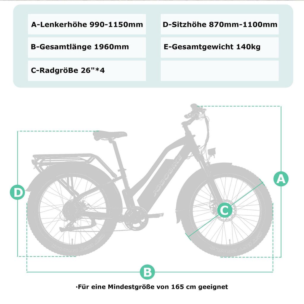 Электровелосипед JOBOBIKE Robin 26'' для взрослых 250 Вт мотор Bafang 48В13Ач