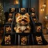 1pc Yorkie Dog Frames Blanket- Lightweight Throw for Sofa, Outdoor, Camping, Livingroom, Office, Chair, and Bed - Digital Printing Soft and