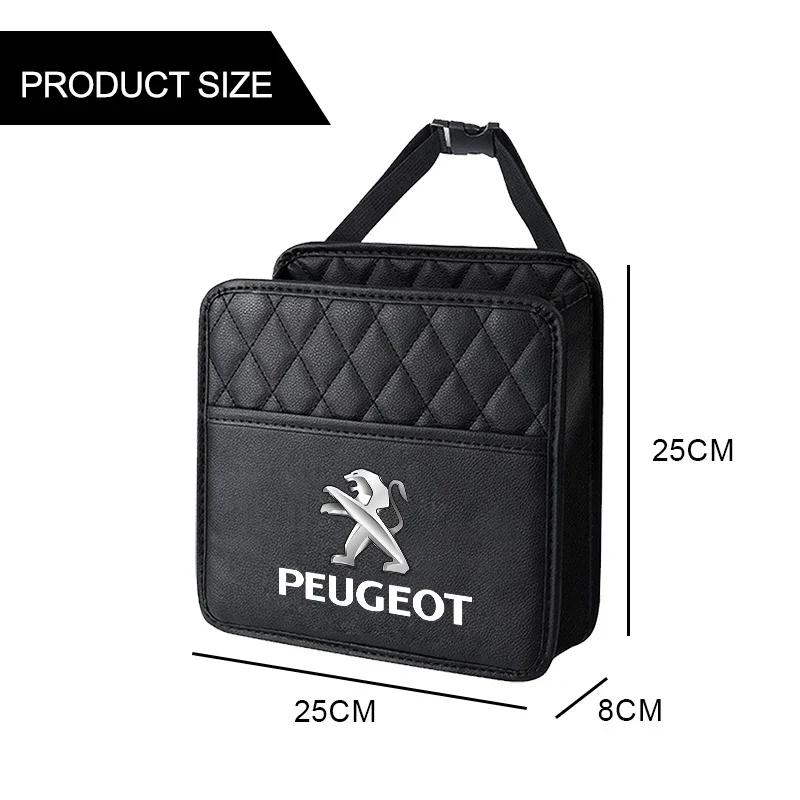 Leather Car Styling Organizer Car Interior Storage Box Sticker Accessories For Peugeot 308 307 206 208 207 3008 508 407 2008