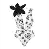 1011 European and American new bikini flower decorative printing split swimsuit and wrap skirt set 1111