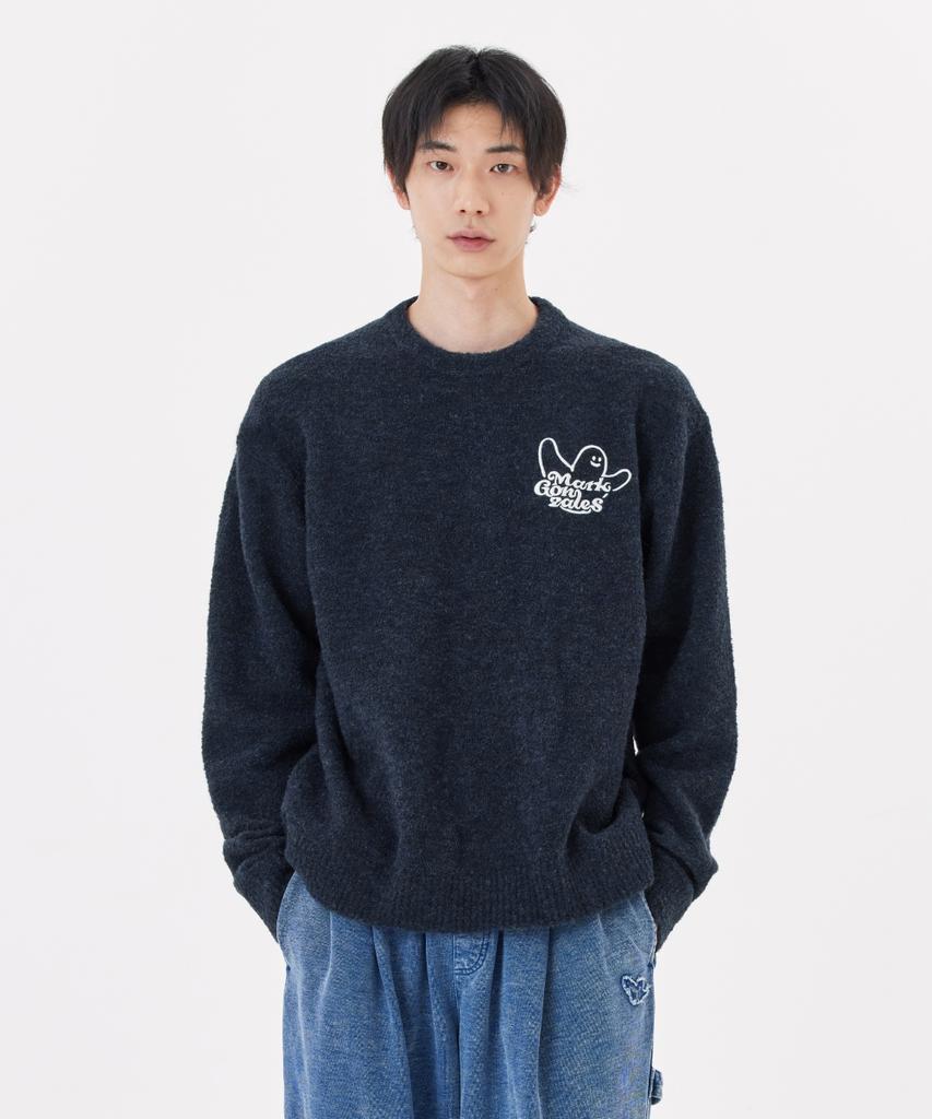 MARK GONZALES New Angel Boucle Knit - Navy