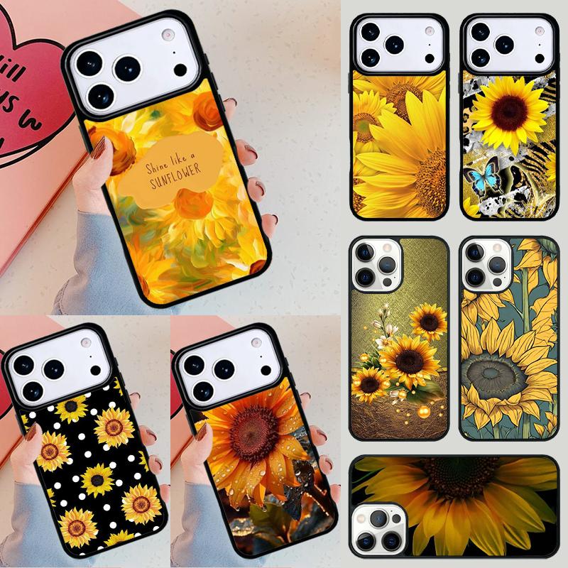 Красивый желтый подсолнух мягкий чехол для телефона для iPhone 17 Air 14 15 13 12 Max Чехол для Apple 14 15 16 16e 11 Pro Max Plus Coque