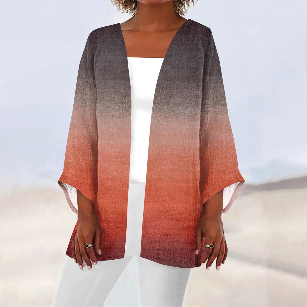 Женская повседневная модная легкая куртка средней длины с принтом, кардиган