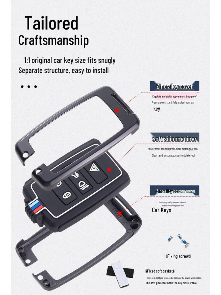 Land Rover Key Case: Fits Range Rover Sport, Velar, Evoque, Defender, Discovery 4, Freelander (22 Models)