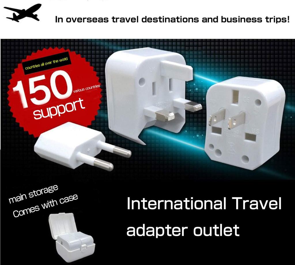 Logic Overseas Conversion Plug Outlet PLUS Compatible with 150 Countries Plug with Storage Case Compatible with Europe America Australia South Korea