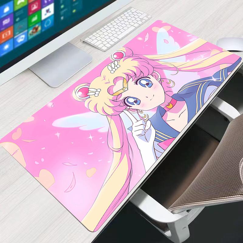 Pink Mouse Pad Hd Print Ssailor Moons Computer Desk Mat Kawaii Gaming Accessories Speed Gamer Keyboard Pad Antislip Mouse Mat