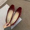 Fashion Bailamos 2024 New Women Flats Spring Summer Ballet Shoes Women Slip On Loafers Round Toe Shallow Bowtie Ballerina Soft Moccasin