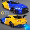 1:Масштаб 24 Литые металлические модели автомобилей GTR Игрушки Машинки-pull-back Миниатюрные спортивные автомобили Со светом и звуком Машинки для мальчиков Подарки на день рождения