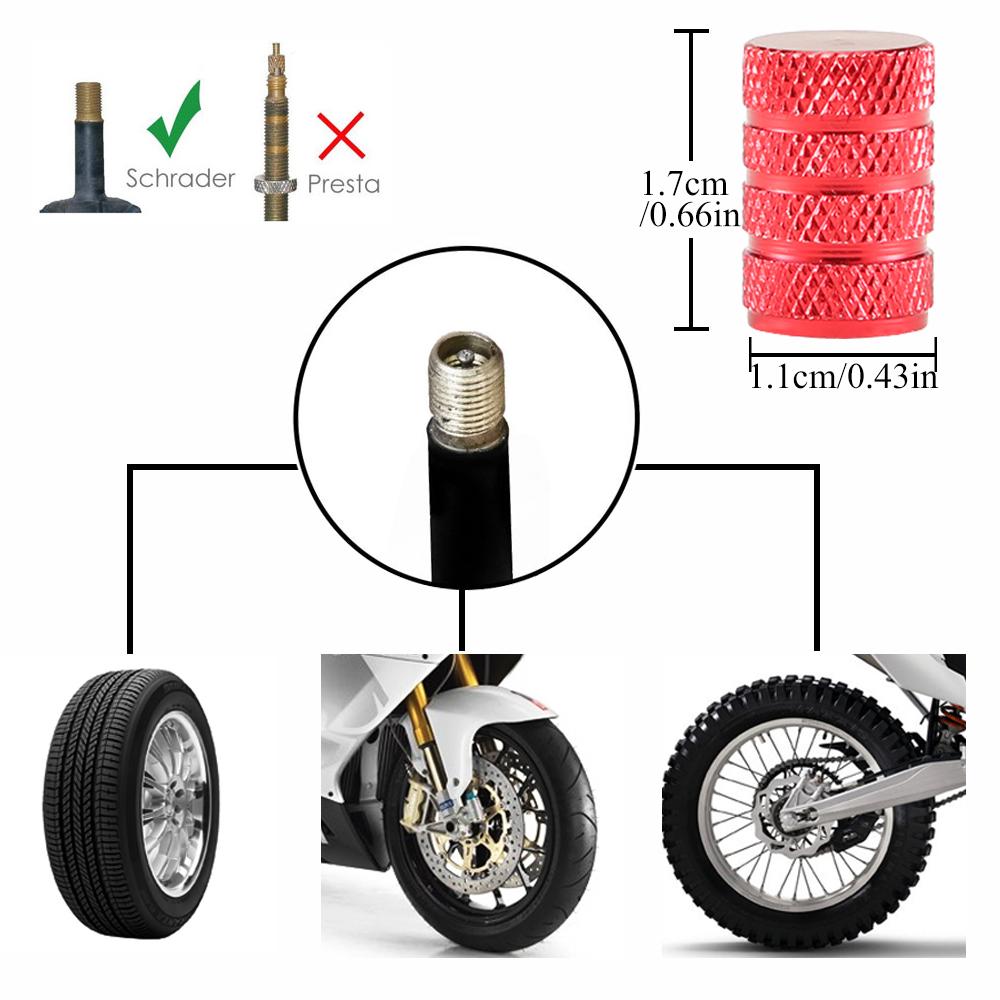 AQTQAQ Aluminum Alloy Car Wheel Tire Valve Caps Tyre Rim Stem Covers Airdust Waterproof for Automobiles Motorcycles Trucks Bikes