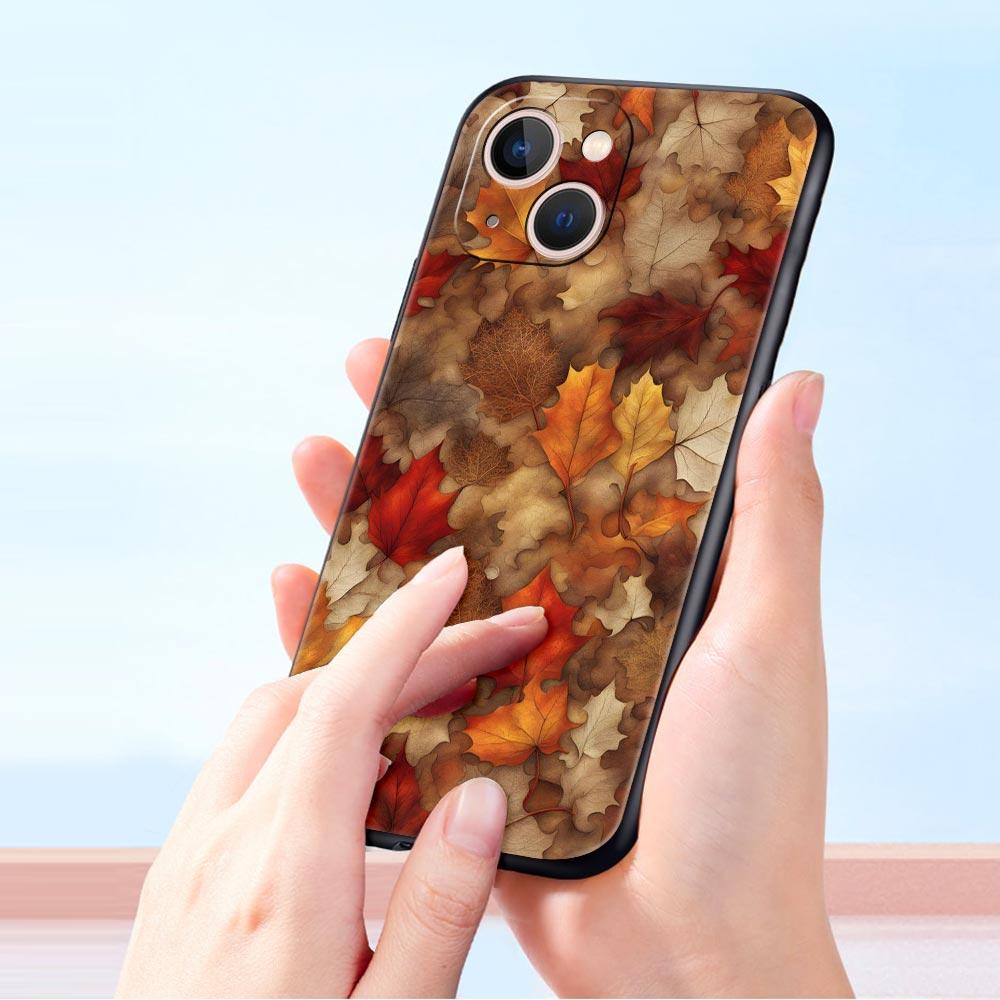Cartoon Leaf Phone Case Cover for iPhone 17 16 15 14 13 12 11 Pro Max 17 Air Plus Shockproof Soft TPU Shell Fundas Capas Coque